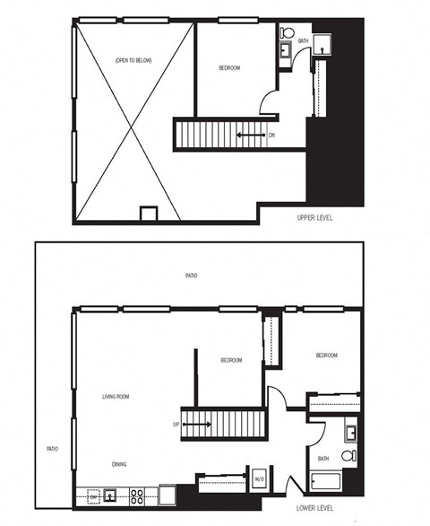 Floor plan for 3 beds, 2 baths, 1345 sqft